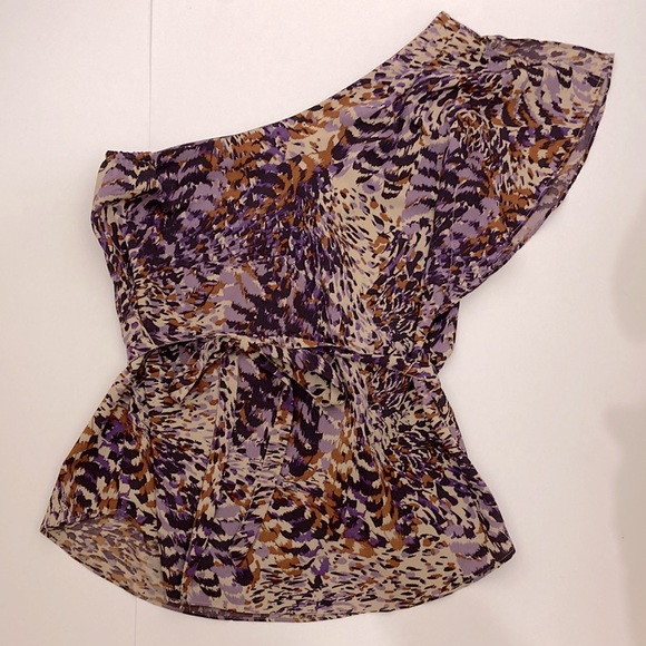Banana Republic Tops - Banana Republic Purple Flutter One Shoulder Top Blouse Size M